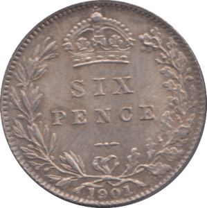 1901 SIXPENCE ( AUNC ) 8 - SIXPENCE - Cambridgeshire Coins