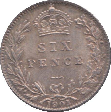 1901 SIXPENCE ( AUNC ) 8 - SIXPENCE - Cambridgeshire Coins