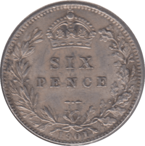 1901 SIXPENCE ( AUNC ) - Sixpence - Cambridgeshire Coins
