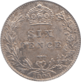 1901 SIXPENCE ( EF ) 7 - Sixpence - Cambridgeshire Coins
