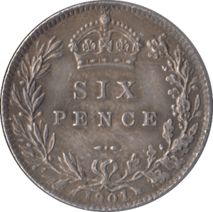 1901 SIXPENCE ( EF ) - Sixpence - Cambridgeshire Coins