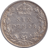 1901 SIXPENCE ( GVF ) - Sixpence - Cambridgeshire Coins