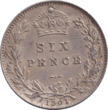 1901 SIXPENCE ( GVF ) - Sixpence - Cambridgeshire Coins