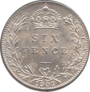 1901 SIXPENCE (UNC ) 3 - SIXPENCE - Cambridgeshire Coins