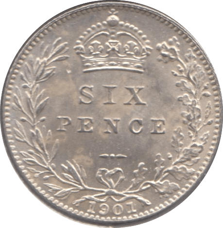 1901 SIXPENCE (UNC ) 3 - SIXPENCE - Cambridgeshire Coins