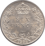 1901 SIXPENCE (UNC ) 3 - SIXPENCE - Cambridgeshire Coins