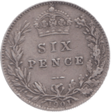 1901 SIXPENCE ( VF ) 6 - Sixpence - Cambridgeshire Coins