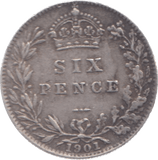 1901 SIXPENCE ( VF ) 6 - Sixpence - Cambridgeshire Coins