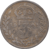 1901 THREEPENCE ( FINE ) 3 - Threepence - Cambridgeshire Coins