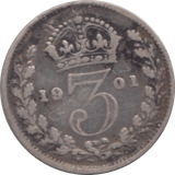 1901 THREEPENCE ( FINE ) - Threepence - Cambridgeshire Coins