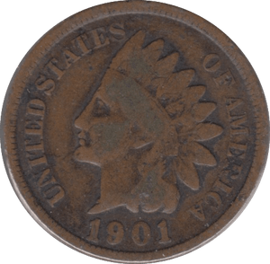 1901 USA ONE CENT - WORLD COINS - Cambridgeshire Coins
