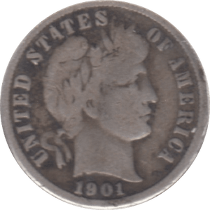 1901 USA SILVER DIME - SILVER WORLD COINS - Cambridgeshire Coins