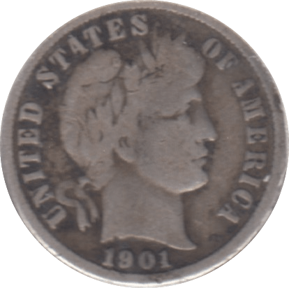 1901 USA SILVER DIME - SILVER WORLD COINS - Cambridgeshire Coins