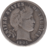 1901 USA SILVER DIME - SILVER WORLD COINS - Cambridgeshire Coins