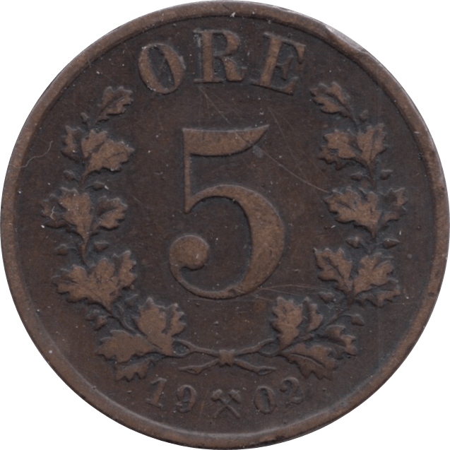 1902 5 ORE NORWAY - WORLD COINS - Cambridgeshire Coins