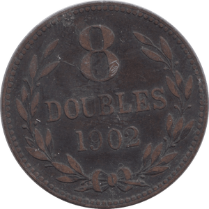 1902 8 DOUBLES GUERNSEY - WORLD COINS - Cambridgeshire Coins