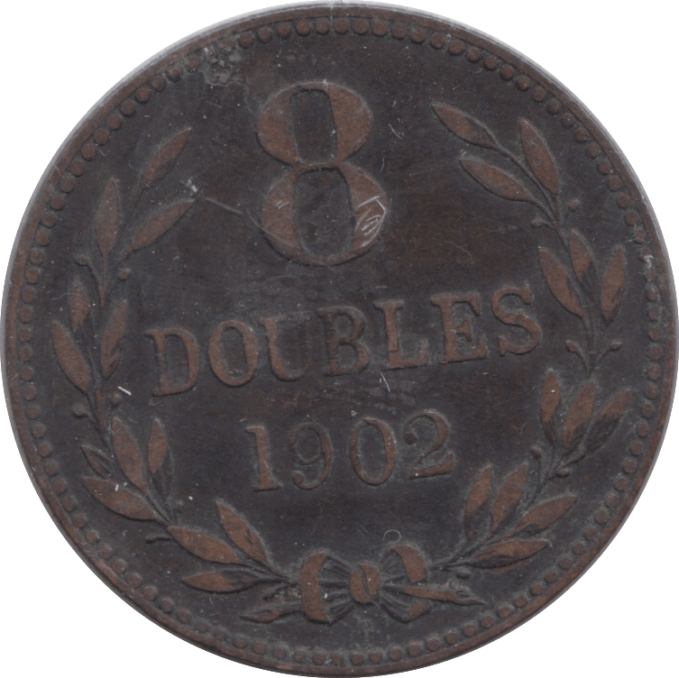 1902 8 DOUBLES GUERNSEY - WORLD COINS - Cambridgeshire Coins