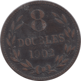 1902 8 DOUBLES GUERNSEY - WORLD COINS - Cambridgeshire Coins