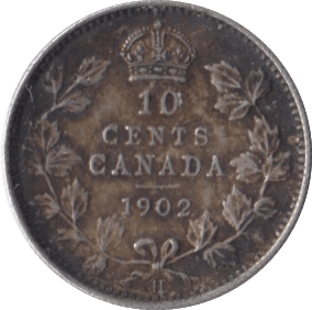 1902 CANADA SILVER 10 CENTS - SILVER WORLD COINS - Cambridgeshire Coins