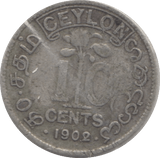 1902 CEYLON 10 CENTS - SILVER WORLD COINS - Cambridgeshire Coins