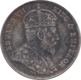 1902 CEYLON 10 CENTS - SILVER WORLD COINS - Cambridgeshire Coins