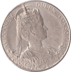 1902 CORONATION KING EDWARD VII QUEEN ALEXANDRA SILVER MEDALLION - MEDALS & MEDALLIONS - Cambridgeshire Coins