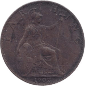 1902 FARTHING ( AUNC ) 18 - Farthing - Cambridgeshire Coins