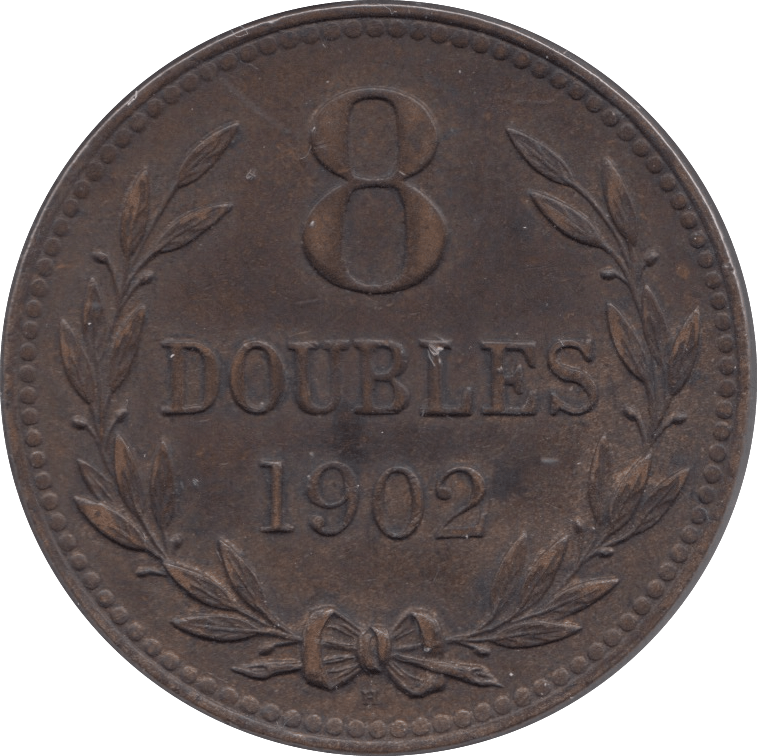 1902 GUERNSEY 8 DOUBLES - WORLD COINS - Cambridgeshire Coins