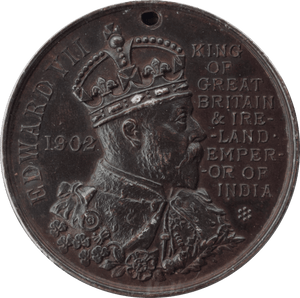 1902 KING EDWARD CORONATION MEDALLION - OTHER TOKENS - Cambridgeshire Coins