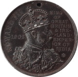 1902 KING EDWARD CORONATION MEDALLION - OTHER TOKENS - Cambridgeshire Coins
