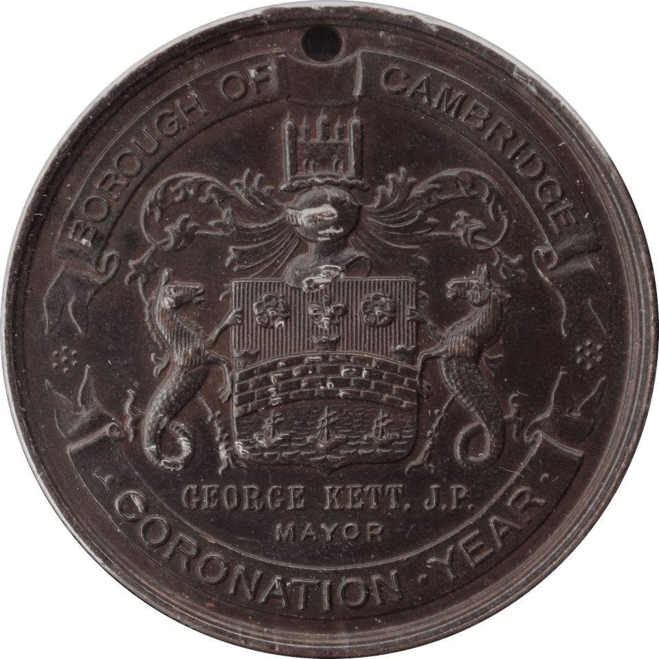 1902 KING EDWARD CORONATION MEDALLION - OTHER TOKENS - Cambridgeshire Coins