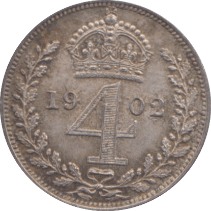 1902 MAUNDY FOURPENCE ( AUNC ) 24 - Maundy Coins - Cambridgeshire Coins