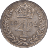 1902 MAUNDY FOURPENCE ( AUNC ) 24 - Maundy Coins - Cambridgeshire Coins