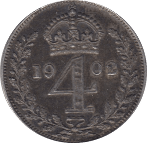 1902 MAUNDY FOURPENCE ( GVF ) 4 - Maundy Coins - Cambridgeshire Coins