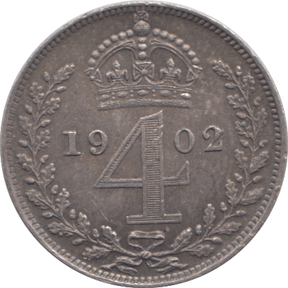 1902 MAUNDY FOURPENCE ( GVF ) - Maundy Coins - Cambridgeshire Coins