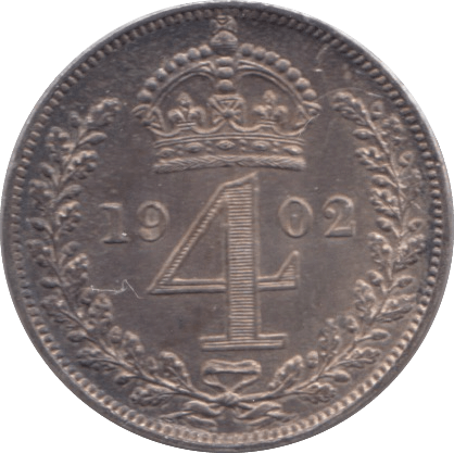 1902 MAUNDY FOURPENCE ( PROOF ) - Maundy Coins - Cambridgeshire Coins