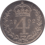 1902 MAUNDY FOURPENCE ( PROOF ) - Maundy Coins - Cambridgeshire Coins