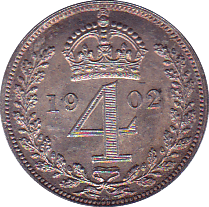 1902 MAUNDY FOURPENCE ( UNC ) - Maundy Coins - Cambridgeshire Coins