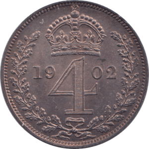 1902 MAUNDY FOURPENCE ( UNC ) - Maundy Coins - Cambridgeshire Coins