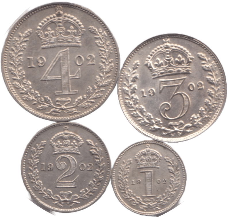 1902 MAUNDY SET EDWARD VII - Maundy Set - Cambridgeshire Coins