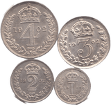 1902 MAUNDY SET EDWARD VII - Maundy Set - Cambridgeshire Coins