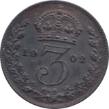 1902 MAUNDY THREEPENCE ( UNC ) - Maundy Coins - Cambridgeshire Coins