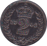 1902 MAUNDY TWOPENCE ( EF ) - Maundy Coins - Cambridgeshire Coins