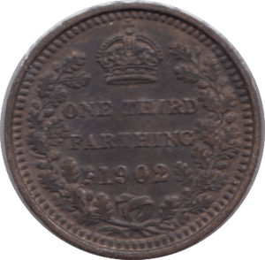 1902 ONE THIRD FARTHING ( AUNC ) - One Third Farthing - Cambridgeshire Coins