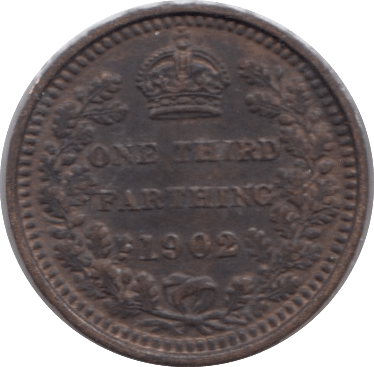 1902 ONE THIRD FARTHING ( AUNC ) - One Third Farthing - Cambridgeshire Coins