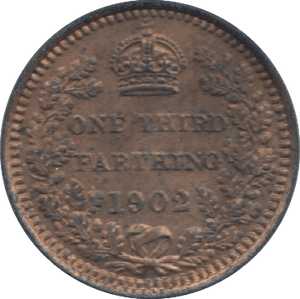 1902 ONE THIRD FARTHING ( EF ) 7 - One Third Farthing - Cambridgeshire Coins