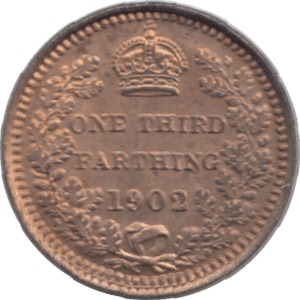 1902 ONE THIRD FARTHING ( UNC ) 1 - One Third Farthing - Cambridgeshire Coins