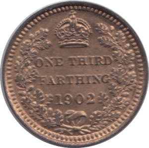 1902 ONE THIRD FARTHING ( UNC ) 2 - One Third Farthing - Cambridgeshire Coins