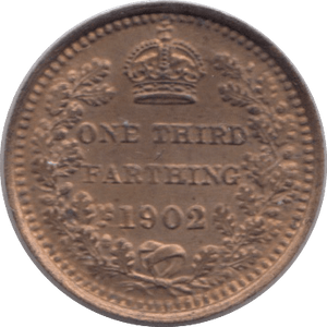 1902 ONE THIRD FARTHING ( UNC ) 3 - One Third Farthing - Cambridgeshire Coins