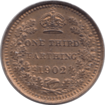 1902 ONE THIRD FARTHING ( UNC ) 3 - One Third Farthing - Cambridgeshire Coins